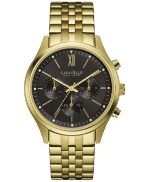 Caravelle New York By Bulova Men's Chronograph Gold-tone Stainless Steel Bracelet Watch 41mm 44a108