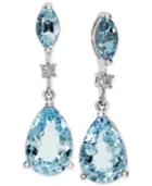 Aquarius By Effy Aquamarine (5-5/8 Ct. T.w.) And Diamond Accent Earrings In 14k White Gold