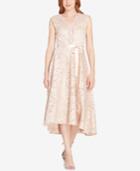 Tahari Scalloped Embroidered Lace Dress