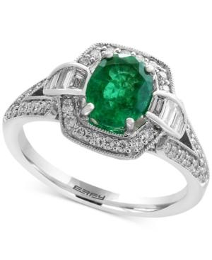 Brasilica By Effy Emerald (1-1/8 Ct. T.w.) And Diamond (3/8 Ct. T.w.) Ring In 14k White Gold