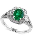 Brasilica By Effy Emerald (1-1/8 Ct. T.w.) And Diamond (3/8 Ct. T.w.) Ring In 14k White Gold