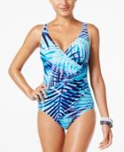 Miraclesuit Palm Reader Tropical-print Tummy-control One-piece Swimsuit Women's Swimsuit