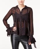 The Edit By Seventeen Juniors' Star-print Sheer Blouse