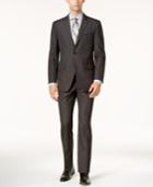 Perry Ellis Men's Slim-fit Gray Plaid Suit