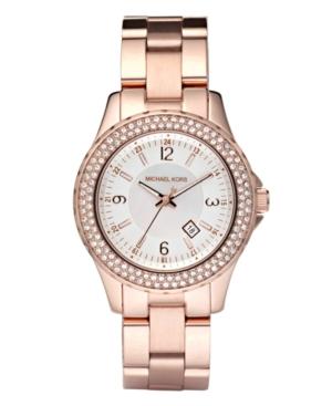 Michael Kors Watch, Women's Madison Rose Gold-tone Stainless Steel Bracelet 33mm Mk5403