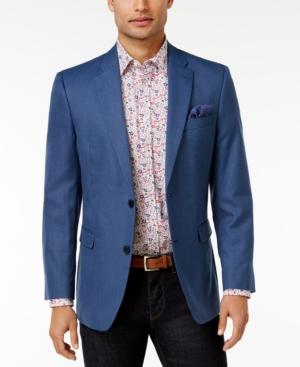 Tommy Hilfiger Men's Slim-fit Blue Mini-check Sport Coat