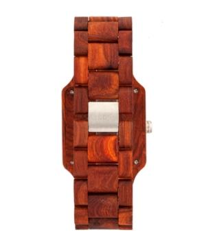 Earth Wood Arapaho Wood Bracelet Watch W/date Red 39mm
