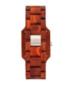 Earth Wood Arapaho Wood Bracelet Watch W/date Red 39mm