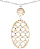 Sis By Simone I Smith Openwork Oval Pendant Necklace In 14k Gold And Sterling Silver