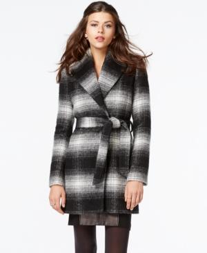 Jessica Simpson Plaid Belted Wrap Coat