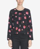 Cece Floral-print Tie-neck Top