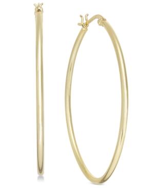 Essentials Large Gold Plated Polished Oval Hoop Earrings