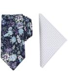 Tallia Men's Canarsie Floral Slim Tie & Pocket Square Set