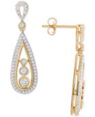 Diamond Teardrop Drop Earrings (1/2 Ct. T.w.) In 14k Gold