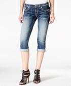 Miss Me Embellished Capri Medium Blue Wash Jeans