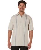 Cubavera Short-sleeve Textured Contrast Stripe Shirt