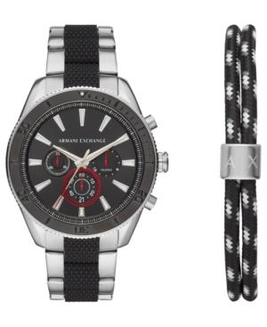 Ax Armani Exchange Men's Chronograph Enzo Two-tone Stainless Steel Bracelet Watch 44mm Gift Set