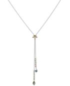 Lucky Brand Two-tone Flower Beaded Lariat Necklace, 33-1/2 + 2 Extender