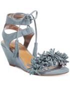 Material Girl Haniya Fringe Wedge Sandals, Created For Macy's Women's Shoes
