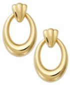 Signature Gold Oval Hoop Earrings In 14k Gold