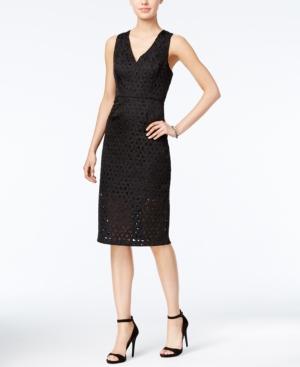Bcbgeneration Laser-cutout Floral Sheath Dress