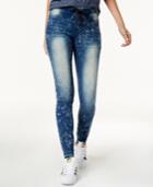 Black Daisy Juniors' Shay Splattered Pull-on Jeggings