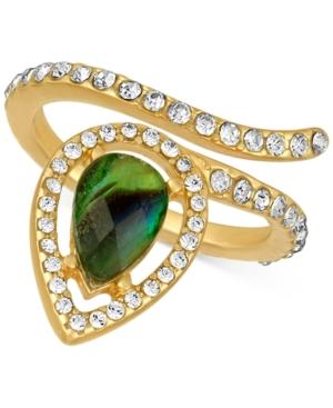Rachel Rachel Roy Gold-tone Abalone-look And Pave Wrap Ring