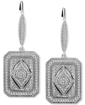 Diamond (3/8 Ct. T.w.) Tile Drop Earrings In Sterling Silver