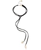 Betsey Johnson Gold-tone Charm Black Faux Suede Choker Necklace