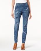 Style & Co Embroidered Curvy Skinny Jeans, Created For Macy's