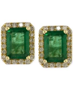 Brasilica By Effy Emerald (1-9/10 Ct. T.w.) And Diamond (1/4 Ct. T.w.) Stud Earrings In 14k Gold