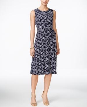 Charter Club Petite Iconic-print Fit & Flare Midi Dress, Only At Macy's