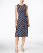 Charter Club Petite Iconic-print Fit & Flare Midi Dress, Only At Macy's