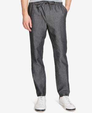 Kenneth Cole Reaction Men's Chambray Elastic Waist Pants