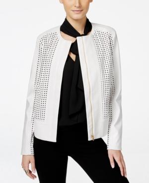 Inc International Concepts Perforated Faux-leather Moto Jacket, Only At Macy's