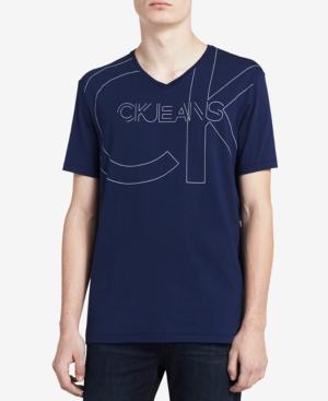 Calvin Klein Jeans Men's V-neck Logo Print T-shirt