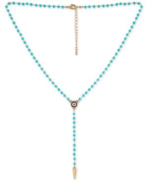 Rachel Rachel Roy Gold-tone Beaded Lariat Necklace, 15-1/2 + 2 Extender