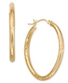 10k Gold Oval Hoop Earrings