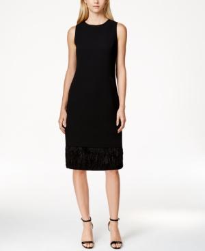 Calvin Klein Feather Hem Sheath Dress