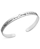 Inspirational Sterling Silver Bracelet, Courage Cuff