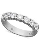 Diamond Ring, 14k White Gold Seven Certified Diamond Station Band (1-1/2 Ct. T.w.)