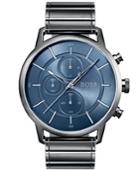 Boss Men's Chronograph Architectural Gray Stainless Steel Bracelet Watch 44mm
