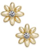 Charter Club Gold-tone Crystal & Imitation Pearl Flower Stud Earrings, Created For Macy's