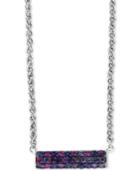 Splash By Effy Purple Sapphire Horizontal Bar 18 Pendant Necklace (1 Ct. T.w.) In Sterling Silver