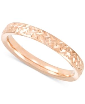 Thin Textured Band In 14k Rose Gold