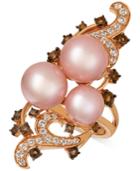 Le Vian Crazy Collection Strawberry Pearls (10mm) & Multi-gemstone (1-1/8 Ct. T.w.) Ring In 14k Gold
