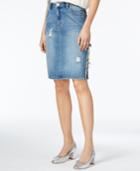 Rachel Rachel Roy Ripped Cotton Denim Skirt, Created For Macy's