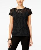 Inc International Concepts Short-sleeve Illusion Top, Only At Macy's