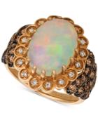 Le Vian Neopolitan Opal (3 Ct. T.w.), Chocolate (3/4 Ct. T.w.) And Vanilla (1/10 Ct. T.w.) Statement Diamond Ring In 14k Rose Gold