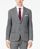 Bar Iii Men's Slim-fit Gray Stripe Knit Suit Jacket, Created For Macy's